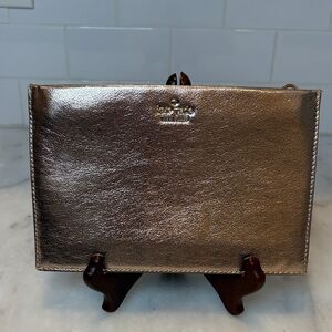 Kate Spade Rose Gold Metallic Leather Pouch Clutch